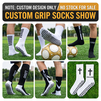 Chaussettes de football antidérapantes personnalisées unisexes en gros, respirantes, athlétiques, antidérapantes, chaussettes de football personnalisées avec grip pour jeunes