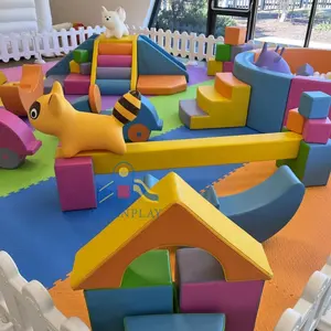 Colorful Indoor Restaurant Children Entertainment Center Decoration Inflatable Soft Play Equipment With Ball Pit Slide