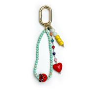 Breloque de sac en céramique en forme de poisson mignon, faite à la main, colorée, pendentif décoratif, porte-clés pour sacs à main féminins