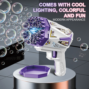 Machine à bulles électrique multifonctionnelle à 60 trous, pistolet à bulles haute densité pour les tout-petits et les enfants, jeux en plein air - Product Image 1