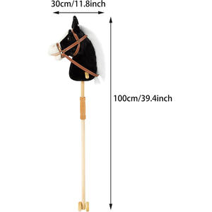 B180 usine OEM <span class=keywords><strong>peluche</strong></span> <span class=keywords><strong>cheval</strong></span> bâton d'équitation tête cousue <span class=keywords><strong>à</strong></span> la main bâton en bois robuste en gros personnalisé seulement Clip-Clop sons Hobby Horse - Product Image 4