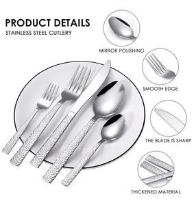 Set di <span class=keywords><strong>Posate</strong></span> di Lusso in Acciaio Inox Nuova Collezione Dorata con Finitura a Specchio Oro per Matrimoni e Feste - Product Image 4