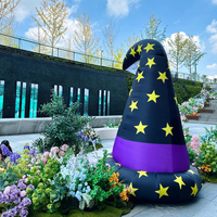 Chapeau de sorcière gonflable géant personnalisé, directement de l'usine, pour décoration d'Halloween, fête en extérieur, jardin, maison hantée, en PVC et tissu Oxford, avec LED
