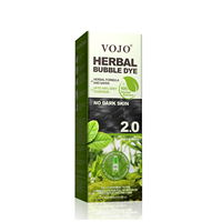 VOJO Herbal Bubble Shampooing colorant pour cheveux bruns et noirs 100% Gris Couverture Bulle Couleur des cheveux Couleur longue durée Facile à utiliser
