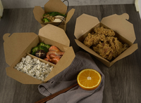 Lancement jetable boîte à emporter récipient alimentaire/boîte en papier kraft/boîte d'emballage