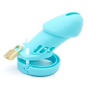Castidad masculina de silicona Cerraduras Pene Cage Consolador para hombres Dick Lock Sex Toy Consolador de plástico jaula bloqueable