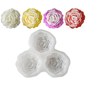 J10-361 Moule en silicone 3 lignes pour petites fleurs, savon artisanal, bonbons, pivoine, bougie d'aromathérapie, pierre diffuseur, DIY - Product Image 6