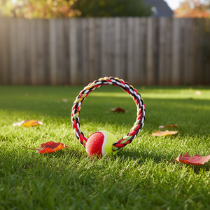 Anillo de algodón con pelota de tenis de 18 cm y 6 cm, juguete interactivo para mascotas - Product Image 3