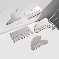 Outils de massage Gua Sha en métal pour le visage, outils de massage Gua Sha en acier inoxydable pour la relaxation de la tête, du visage et du corps, soins de la peau