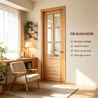 Natural Rustic Solid Fir Louvered Timber Door Untreated Wood Door for Vacation Lodge Decoration