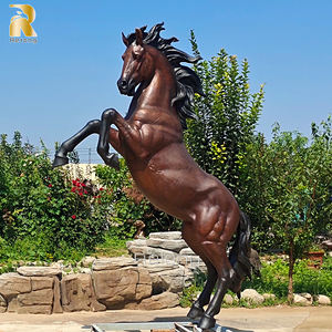 Outdoor jardim vida tamanho completo bronze salto cavalo estátua escultura - Product Image 2