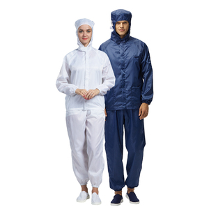 H-1107 phòng sạch ESD chống tĩnh điện Coverall dây kéo 98% Polyester + 2% dẫn điện sợi chống bụi có thể giặt cho điện tử phòng thí nghiệm - Product Image 2