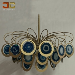 JC LIGHTING Ilumina Lámparas Colgantes <span class=keywords><strong>Artica</strong></span> de Cristal Azul Turquesa y Ágata para Dormitorio - Product Image 1