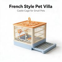 Cage à oiseaux rectangulaire portable en PP avec trou de ventilation, mangeoire et perchoir, plateau amovible facile à nettoyer, fournitures pour oiseaux de compagnie, vente en gros
