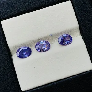 顶级稀有宝石坦桑石立方氧化锆椭圆形校准尺寸宽松宝石用于珠宝制作高品质宝石