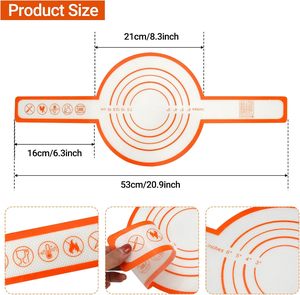 <b>Silicone</b> <b>Baking</b> Mat for Dutch Oven Bread <b>Baking</b> Sheets with Long Handled Heat Resistant <b>Baking</b> Bread Sling for Dough Pastry - Product Image 6