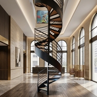 Escaliers en colimaçon pour hôtels et maisons de luxe en Australie, rampes en fer, rampes d'escalier intégrées, marches, fourniture de dernières conceptions d'escaliers