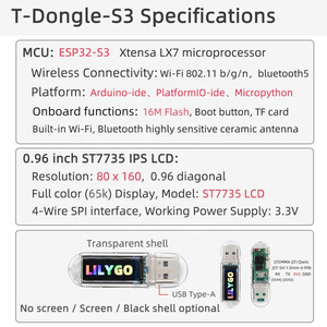 En stock LILYGO T-Dongle-S3 ESP32-S3 Wi-Fi  Écran LCD 0,96 pouce 16 Mo Flash Carte de développement USB - Product Image 6