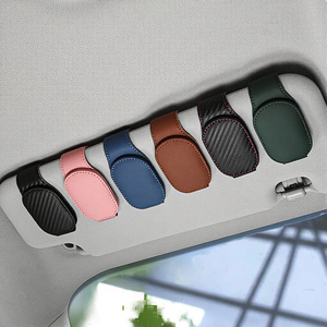 Accesorio Multifuncional para Auto de Cuero PU, Porta Gafas Portátil para Lentes de Sol, Gafas, Documentos y Boletos - Product Image 2