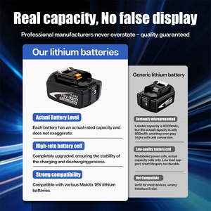 Para sierra circular de cadena inalámbrica <span class=keywords><strong>Makita</strong></span>, batería recargable de iones de litio de 18 V, paquete de baterías BL1860 BL1850 BL1840 BL1830 <span class=keywords><strong>BL1820</strong></span> - Product Image 2