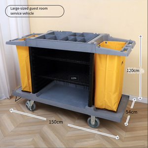 <strong>Portable</strong> Multi-Functional Cleaning <strong>Cart</strong> Durable Plastic Simple Style Service <strong>Cart</strong> For Property Mall &amp; Hotel Cleaning Chartering - Product Image 3