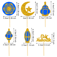 Eid Al Fitr Cupcake-Topper mit Mond- und Sternen-Design Kuchendekoration Islamische Muslimische Partydekoration