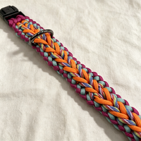 Collier pour chien en paracorde tressé, durable, tissé à la main, de qualité supérieure, avec boucle rapide et anneau en D pour la randonnée en plein air, l'entraînement, accessoires pour animaux de compagnie