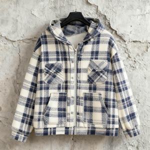 Sudadera con capucha unisex extragrande de felpa francesa de 400 g/m² con cremallera y diseño de cuadros a cuadros, estilo vintage, para hombre, de fabricantes de ropa. - Product Image 2