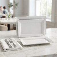 Vaisselle en mélamine de haute qualité, assiette rectangulaire blanche en mélamine pour restaurant, hôtel
