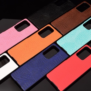 Funda trasera de cuero PU de piel Croco para Samsung <span class=keywords><strong>Galaxy</strong></span> Z <span class=keywords><strong>Fold2</strong></span> 5G 7,6 " / Z Fold3 5G funda trasera dura mate - Product Image 4