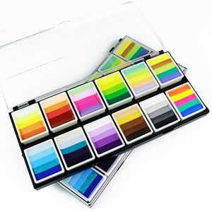 Kit de peinture corporelle DIY pour enfants, best-seller GP, palette de peinture pour gâteaux, pochoirs, pinceaux, peinture arc-en-ciel, modèle pour enfants, non toxique - Product Image 1