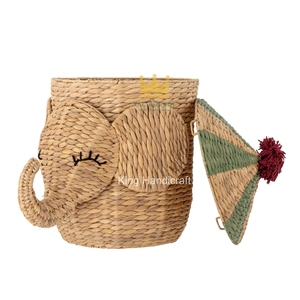 Cesta de mimbre de jacinto de agua para niños, espaciosa, para juguetes y ropa sucia, de Vietnam - ¡Gran oferta! - Product Image 1