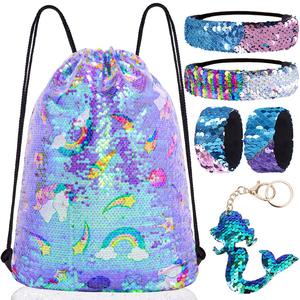 Mermaid Reversible Sequin <strong>Unicorn</strong> Drawstring Backpack Customized Gift Set <strong>Party</strong> <strong>Bag</strong> - Product Image 1