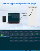 Kit de Batería DIY JKESS JKL015 51.2V 280Ah LiFePO4 15KWh con Pantalla Táctil LCD de 4.3" y BMS de Balance Activo para Almacenamiento de Energía Solar (Caja Vacía)