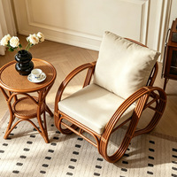 Fauteuil de salon inclinable en rotin naturel de style chinois, chaise de thé, chaise longue tressée, mobilier de loisirs haut de gamme pour la maison