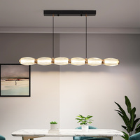 Lámpara colgante de tira larga para restaurante, luz led Simple de múltiples segmentos, moderna, con cordón ajustable