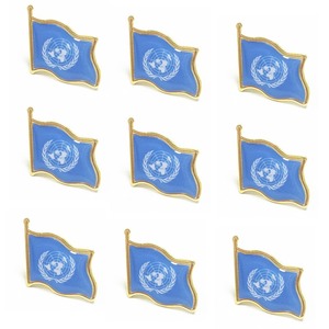 Alfileres de sombrero esmaltados personalizados al por mayor, bandera de las Naciones Unidas, Banderas del mundo, broche de aleación epoxi, insignia de recuerdo - Product Image 2