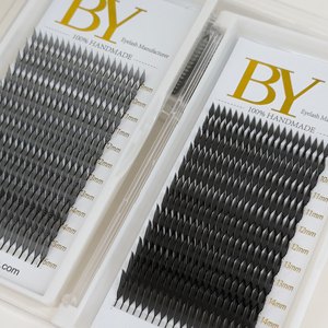 Extensions de cils vegan pré-fabriquées, style <span class=keywords><strong>anime</strong></span>, effet pointe, souples, légères, naturelles, volumineuses, super foncées, nouveau design - Product Image 4