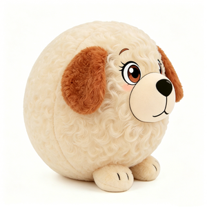 Peluche Personalizado con Cara de Perro, Peluche de Cachorro Rizado, Lindo Poodle de Peluche, Relleno de Algodón PP, Decoración de Halloween para Bebés de 0 a 24 Meses - Product Image 1