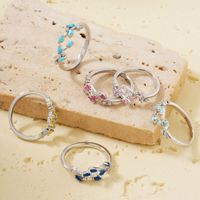 Cincin MOXI Gaya Sama Shin Min-ah Lee Seong-bing, Cincin Ekor Terbuka Kuningan Personalisasi untuk Unisex Gaya Minimalis