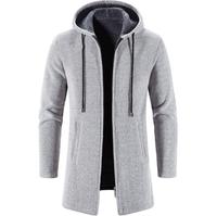 Manteau long à capuche camouflage en polyester/coton pour homme RNSHANGER, chaud pour l'automne et l'hiver, fermeture éclair, tricot décontracté