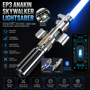 ดาบไลท์เซเบอร์ Nexussabers EP3 อนาคิน สกายวอล์คเกอร์ รุ่น XenoV4 บลูทูธ นีโอพิกเซล ด้ามโลหะคริสตัลหมุนได้ สำหรับการต่อสู้แบบหนักแน่น พร้อมไฟ RGB พิกเซล - Product Image 1