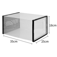 Boîte de rangement à chaussures anti-poussière, double, transparente, en plastique, avec fermeture magnétique, pliable, mobile, pour usage domestique
