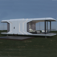 Petite maison mobile moderne de luxe de haute qualité Maison capsule spatiale préfabriquée Cadre en acier galvanisé aluminium Hôtel design industriel