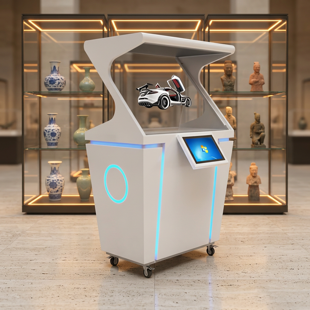 21.5 Inch 3D Holographic TFT Display Showcase 180 Degree Hologram Advertising Player for Indoor+Base +19 Inch Touc Screen
