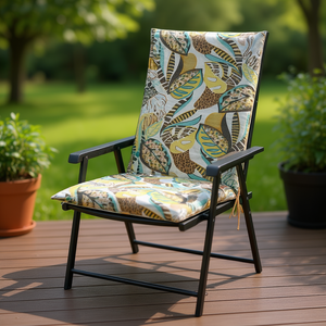 Coussins de chaise de jardin style loft 95x50x4cm, 100% polyester, hydrofuges, garnissage en mousse légère, sangles de fixation, pour extérieur - Product Image 2