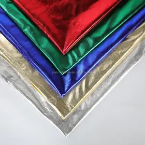 Textilstoffe gelb metallisch gestrickt Nylon Spandex 4 Wege stretch Glitter glänzende Folie Schwimmband für Badebekleid Netzstoff