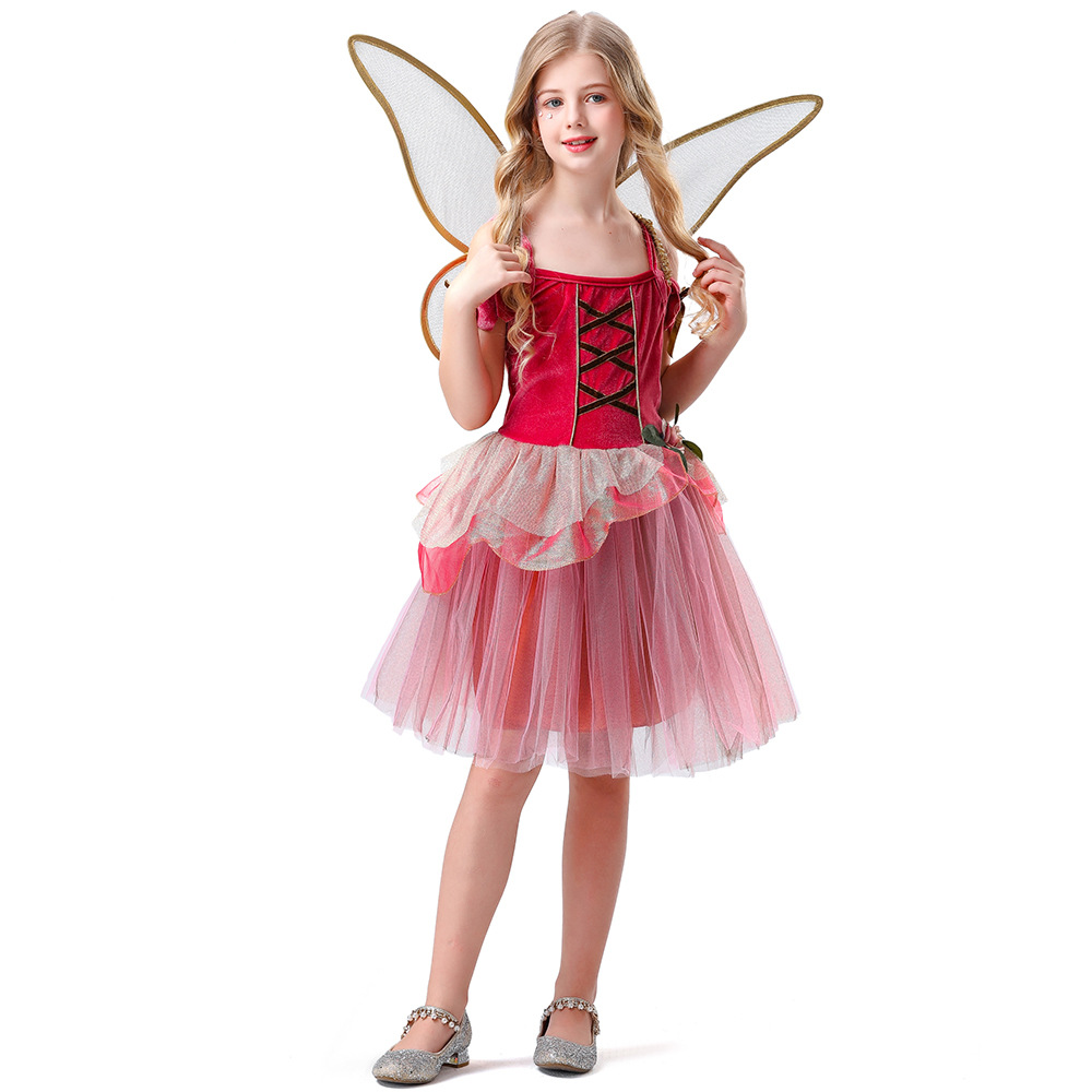 Children's Day Performance Wear Girls' Princess Tutu Skirt Costume Forest  Flower Fairy Elf Dress with Wings for Stage| Alibaba.com