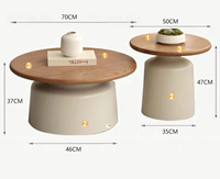Table basse moderne et durable pour salon, table basse ronde en bois de luxe, table basse moderne en bois