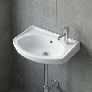 Lavabo rectangulaire blanc en céramique sur pied pour salle de bain, écologique et moderne, idéal pour hôpitaux et villas - Product Image 6